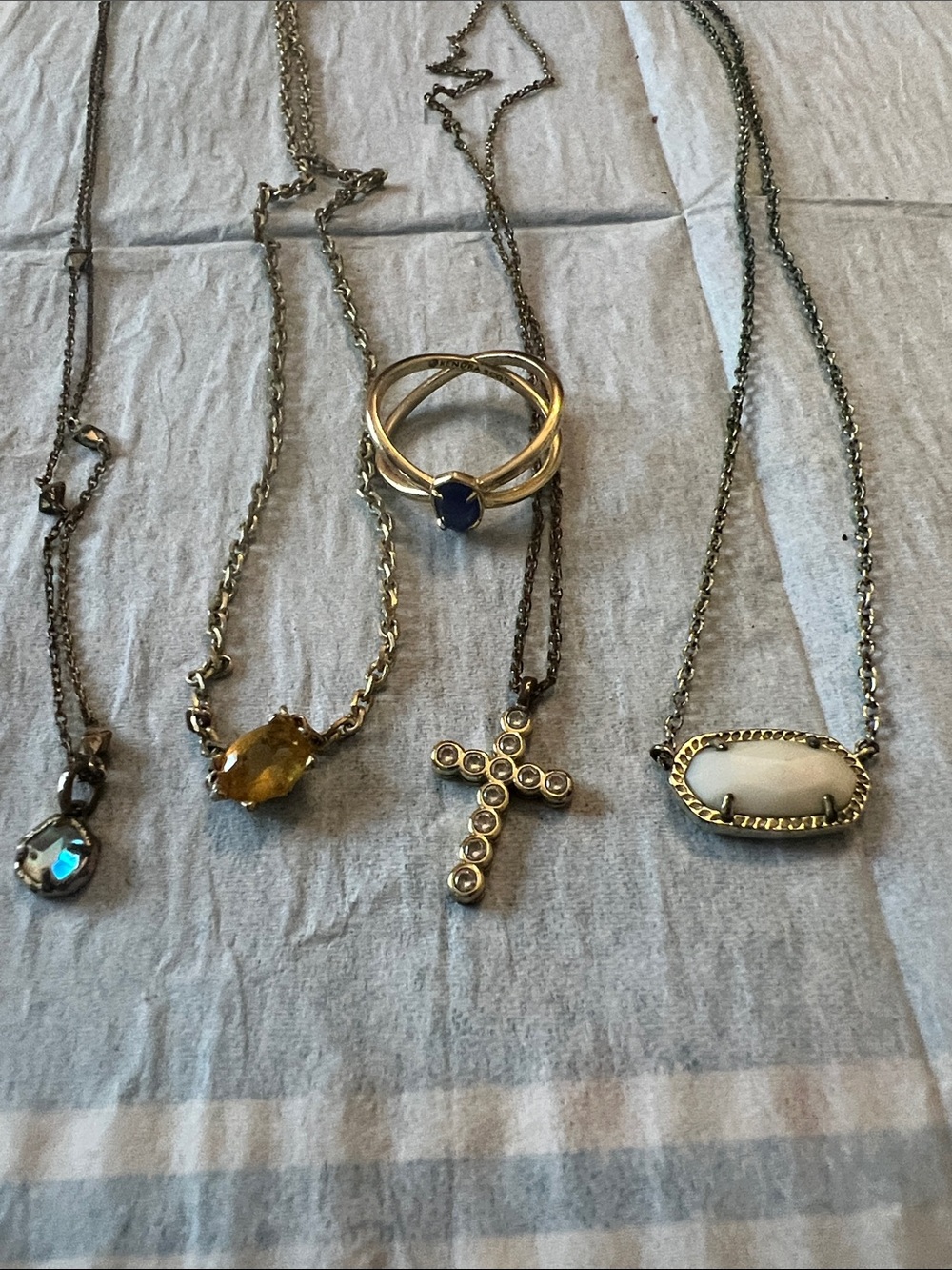 Gold-Tone Cross Pendant Necklace with Clear Crystal Accents - Women Jewelry bund